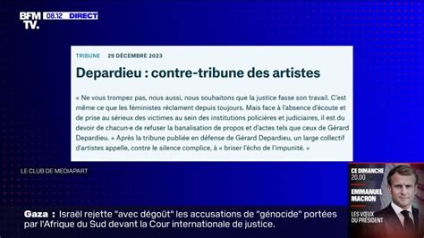 Affaire Depardieu 600 Artistes Signent Une Contre Tribune Et