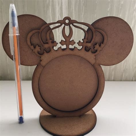 Porta Retrato Mickey Coroa Mdf Elo Produtos Especiais