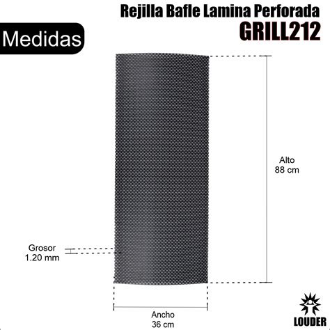 Grill Rejilla Acero Para Bafle Perforada X Cm