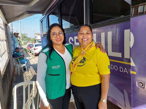 Ônibus Lilás da Semulher leva atendimento social psicológico e