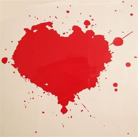 Items Similar To Blood Splatter Heart Rub On Vinyl Decal On Etsy