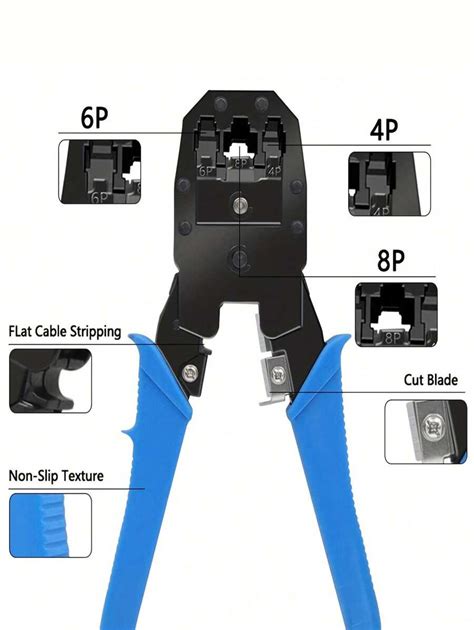 Network Crimping Tool- Connector Crimping Plier, Ethernet Crimping Hand ...