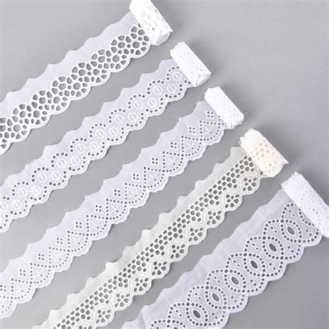 French Embroidery 100 Cotton White Eyelet Lace Trim Cotton Lace Trim