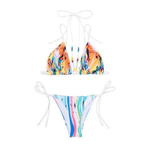 Ydkzymd Bikini Set For Women Tie Side Triangle String Sexy Swimsuit