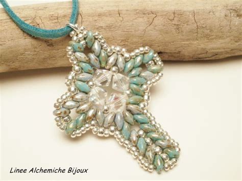 Cross Pendant Tutorial With Superduo Beads And Swarovski Swarovski