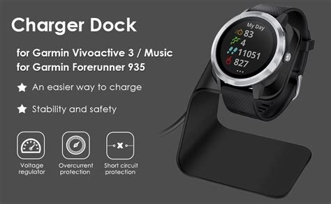 Ezco Charger Dock Compatible With Garmin Vivoactive S Fenix X