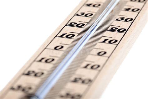 Wooden Thermometer with Celsius Degree Scale Stock Image - Image of ...