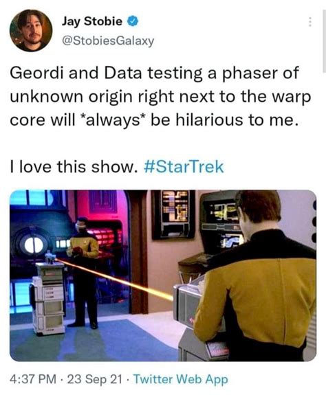 Geordi and Data #StarTrek #TN | Star trek funny, Star trek cast, Star ...