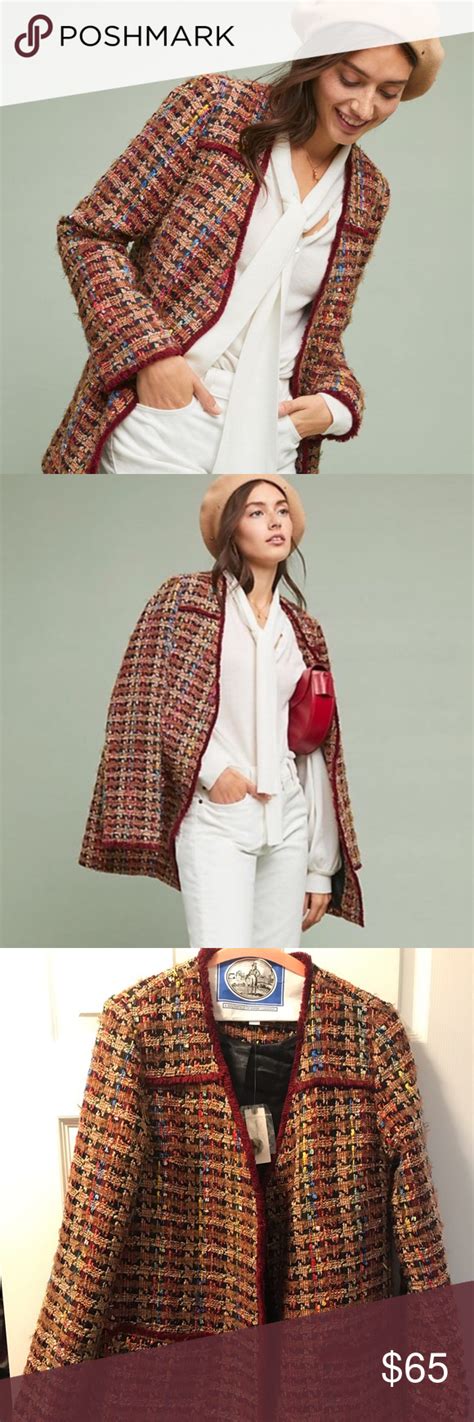 Nwt Anthropologie Ett Twa Harlequin Tweed Blazer S Tweed Blazer