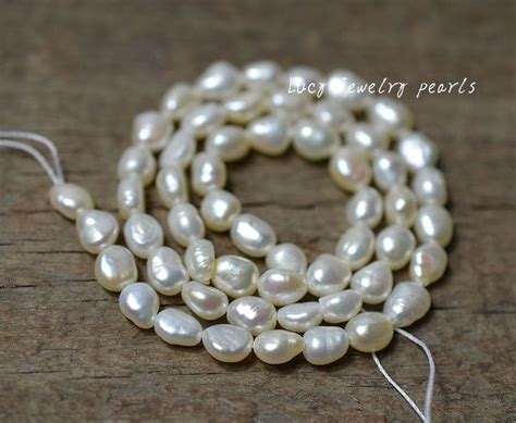 Diy 55 6mm Freshwater Pearl Necklacebaroque Pearl Jewelry Etsy