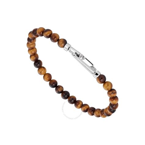 Montblanc Tiger Eye Beads Bracelet Brand Size 63 12527463