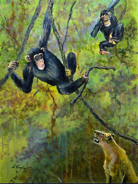 Fesss Chimps Painting By Sidney Vaughn Fine Art America