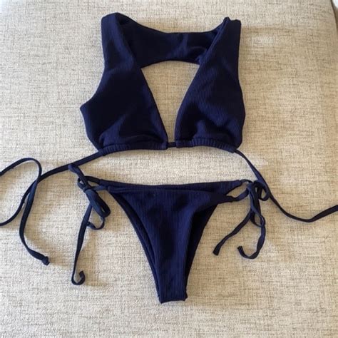 Swim Deep V Neck Bikini Set Small Poshmark