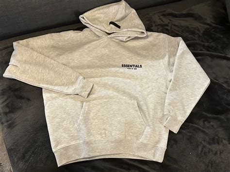 Pacsun Fear Of God Essentials Hoodie Fw22 Light Oatmeal Grailed