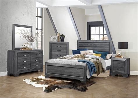 Homelegance Beechnut 4pc Panel Bedroom Set in Gray