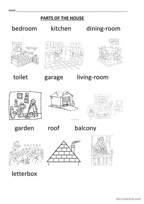 Parts Of The House English Esl Worksheets Pdf Doc