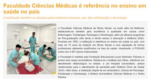 Faculdade Ciências Médicas de Minas Gerais é destaque no Portal BH