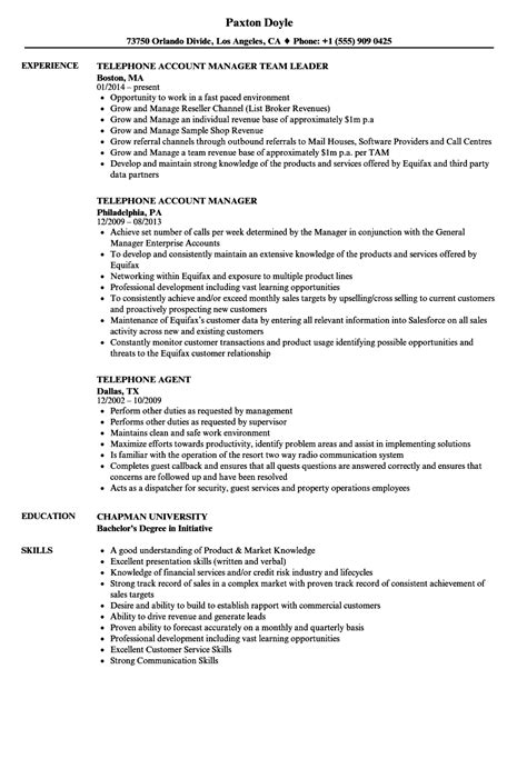 Telephone Resume Samples Velvet Jobs