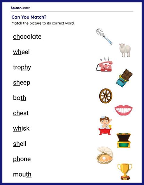 Digraph Sh Worksheets For Kindergarteners Online Splashlearn