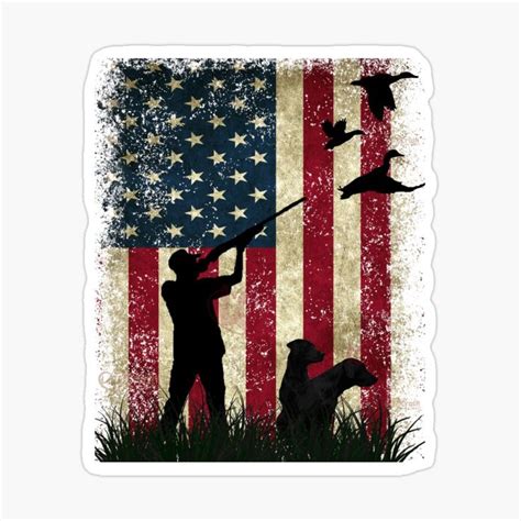 Duck Hunting American Flag Duck Hunter And Labrador Retrievers Design