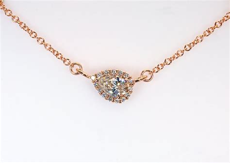 18 Kt Pink Gold Necklace With Pendant 027 Ct Diamond Catawiki