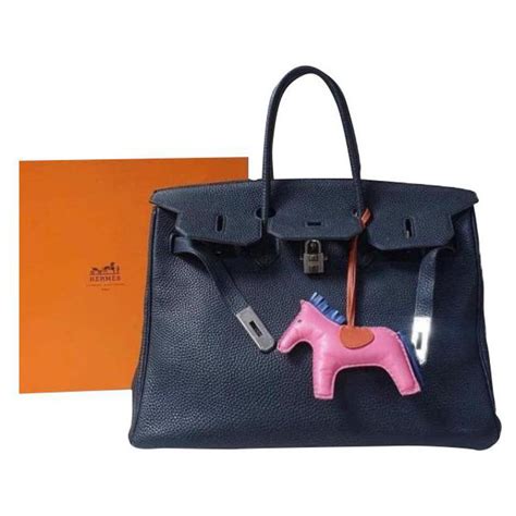 Acapulco Hermès HERMES BIRKIN 35 Schwarze Lederhandtasche ref 264727