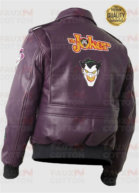 Buy Batman Joker Goon Purple Bomber Leather Jacket