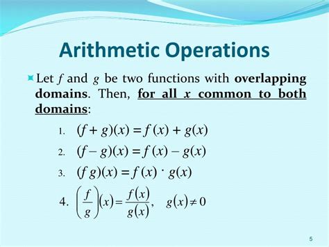 Arithmetic Operations With Functions