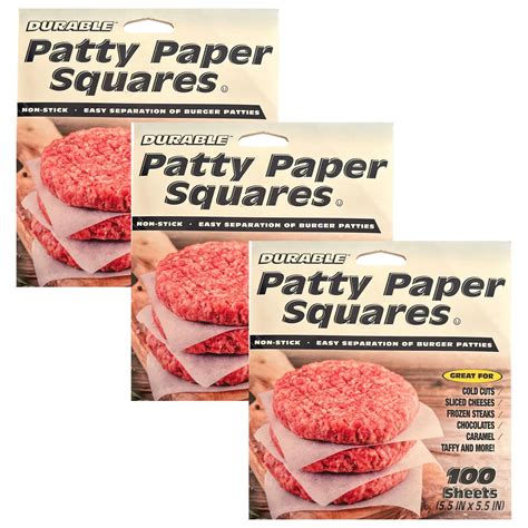 Durable Patty Paper Squares 55in X 55in Hamburger Patties Papers Non