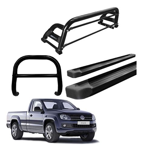 Kit Quebra Mato estribo Alumínio santo H2 amarok Cs Preto Just Parts