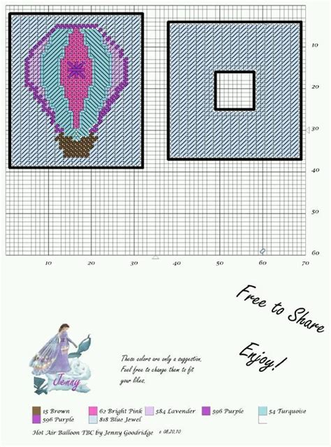 Hot Air Balloon Cross Stitch Pattern