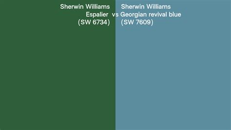 Sherwin Williams Espalier Vs Georgian Revival Blue Side By Side Comparison