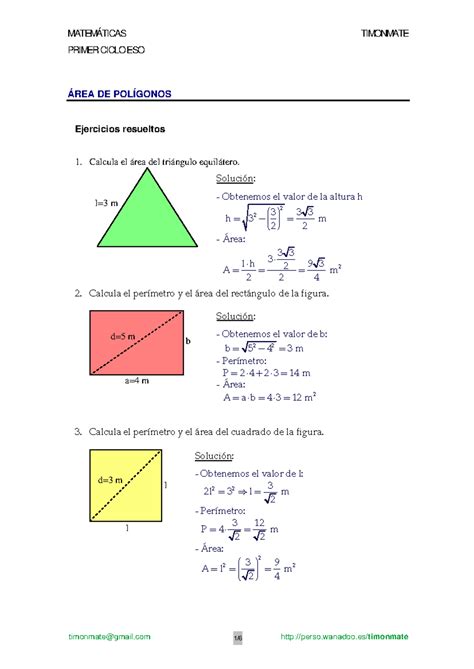 Areas poligonos resueltos ciclo 1 1 MATEMÁTICAS TIMONMATE PRIMER