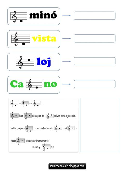 Jeroglíficos de notas worksheet Actividades de educación musical