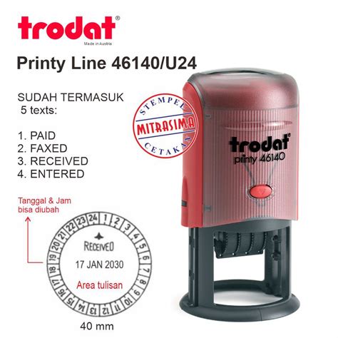 Jual Stempel Trodat 46140 U24 Stempel Dengan Tanggal Dan Jam