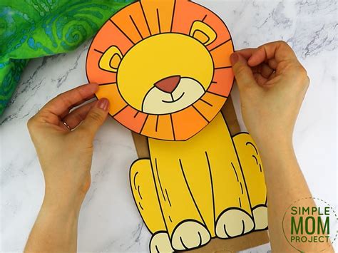 Free Printable Lion Paper Bag Puppet Template - Simple Mom Project