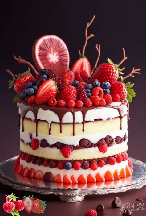 Pin By 🅐🅘 🅕🅐🅝🅣🅐🅢🅨 🅐🅡🅣 Зар On 𝔽𝕠𝕠𝕕 My Fantasy Art Fruit Cake Design Cake Decorating Birthday