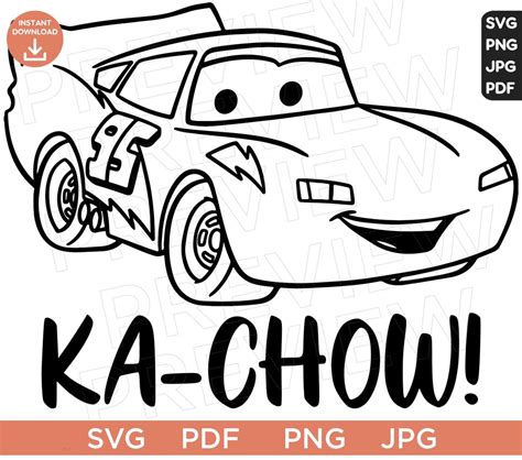 Cars Lightning Mcqueen Ka Chow Svg Cars Svgprintable Cars Svg Porn