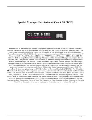 Fillable Online Spatial Manager For Autocad Crack 28 TOP Fax Email