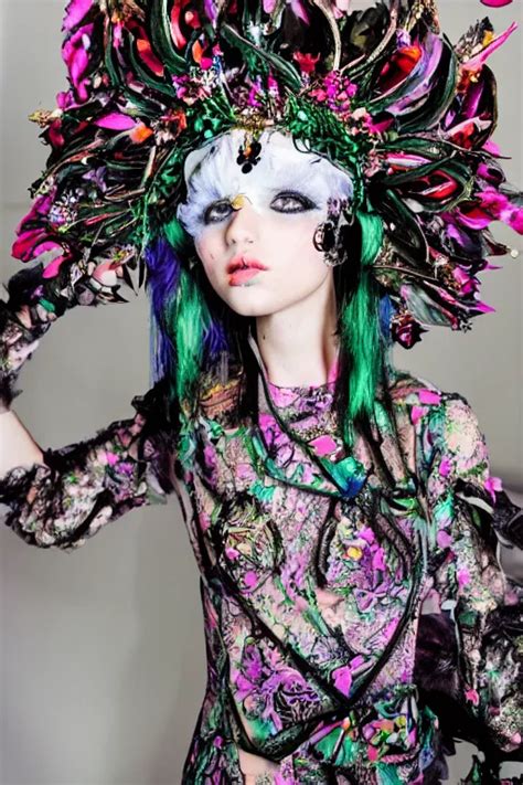 Ornate Cyber Avant Garde Headpiece Spring Ritual Stable Diffusion