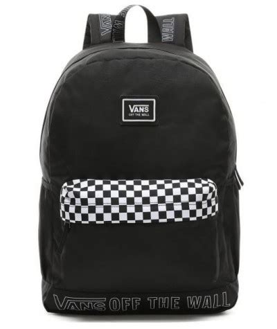 Czarny Plecak Vans Off The Wall Sporty Realm Plus Black Szachownica