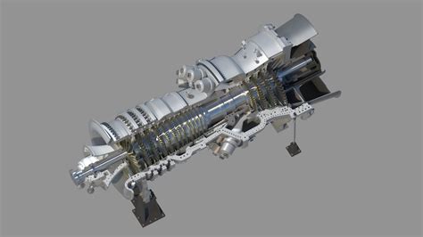 Siemens Sgt F Gas Turbine Crossection D Model Max Free D