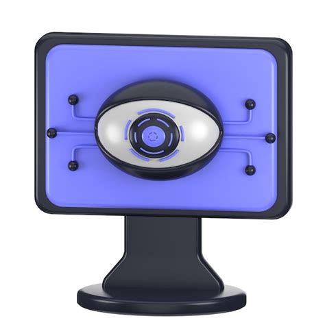 Premium Photo Rendering 3d Icon Computer Vision Logo Illustration