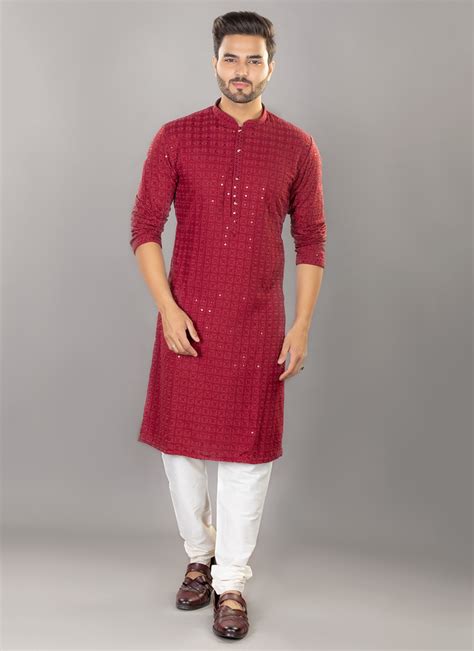 Latest Chikankari Kurta Pyjamas For Men Chikankari Kurta Pyjamas Online