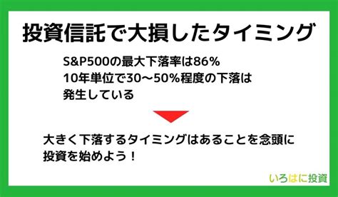 【初心者必見】投資信託で大損するって本当？過去に暴落したタイミングや避けるコツを紹介｜いろはにマネー