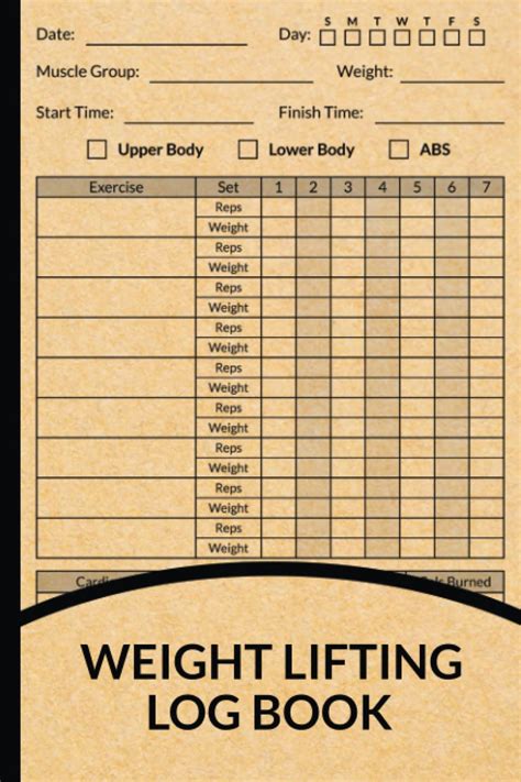 Weight Lifting Log Book Workout And Fitness Record Tracker For Men And