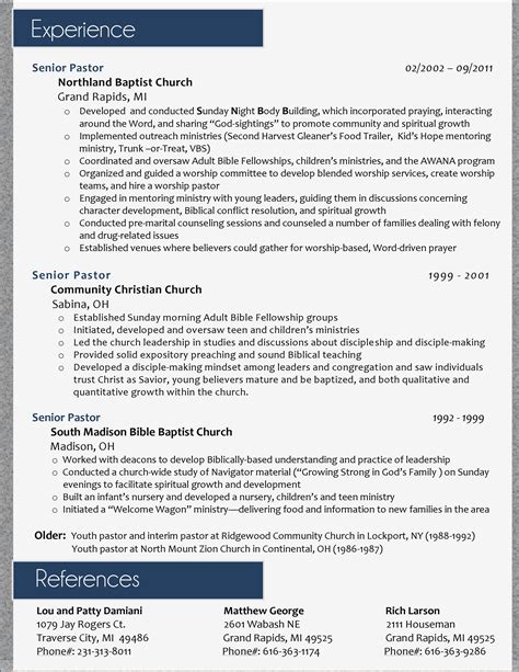 Ministry Resume Template