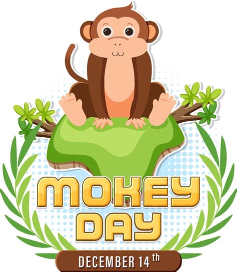 Monkey day text banner design 13321254 Vector Art at Vecteezy