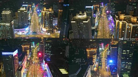 武汉武珞路街道口夜景航拍延时视频素材下载编号10679690光厂vj师网