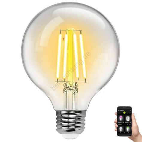 Dimmbare LED Glühbirne FILAMENT G95 E27 6W 230V 2700 6500K Wi Fi